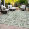 Piper Looms Chantille Stripes ACN2130 Green Machine Washable Area Rug Outdoor Lifestyle Image Feature