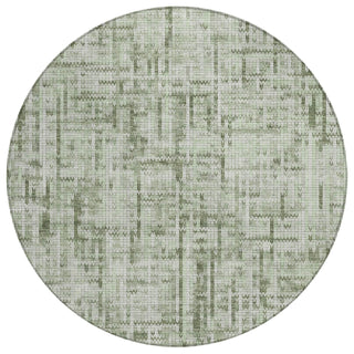 Piper Looms Chantille Stripes ACN2130 Green Machine Washable Area Rug Round Main Image