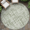 Piper Looms Chantille Stripes ACN2130 Green Machine Washable Area Rug Round Outdoor Lifestyle Image Feature