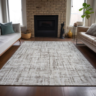 Piper Looms Chantille Stripes ACN2130 Taupe Machine Washable Area Rug Lifestyle Image Feature