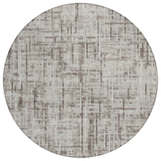 Piper Looms Chantille Stripes ACN2130 Taupe Machine Washable Area Rug Round Main Image