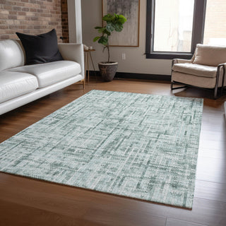 Piper Looms Chantille Stripes ACN2130 Teal Machine Washable Area Rug Lifestyle Image Feature