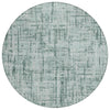 Piper Looms Chantille Stripes ACN2130 Teal Machine Washable Area Rug Round Main Image