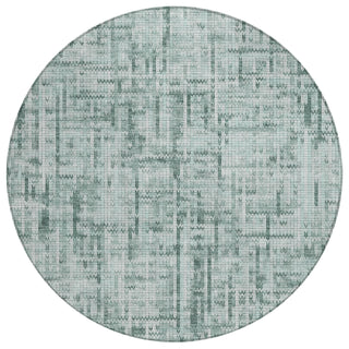 Piper Looms Chantille Stripes ACN2130 Teal Machine Washable Area Rug Round Main Image