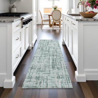 Piper Looms Chantille Stripes ACN2130 Teal Machine Washable Area Rug Runner Lifestyle Image Feature