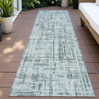 Piper Looms Chantille Stripes ACN2130 Teal Machine Washable Area Rug Runner Outdoor Lifestyle Image Feature