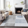Piper Looms Chantille Geometric ACN2131 Blue Machine Washable Area Rug Lifestyle Image Feature