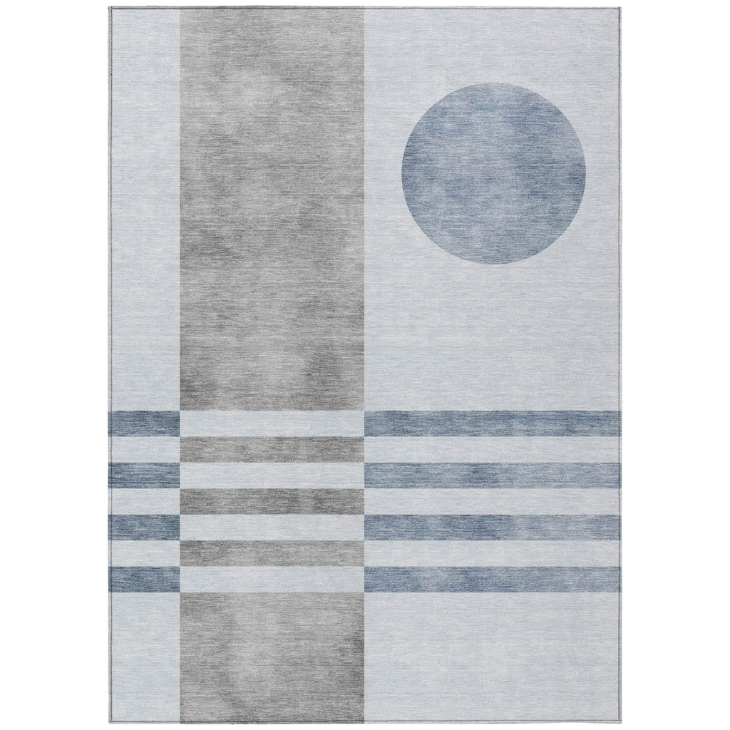 Piper Looms Chantille Geometric ACN2131 Blue Machine Washable Area Rug main image