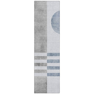 Piper Looms Chantille Geometric ACN2131 Blue Machine Washable Area Rug Runner Main Image