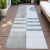 Piper Looms Chantille Geometric ACN2131 Blue Machine Washable Area Rug Runner Outdoor Lifestyle Image Feature