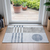 Piper Looms Chantille Geometric ACN2131 Blue Machine Washable Area Rug Scatter Lifestyle Image Feature