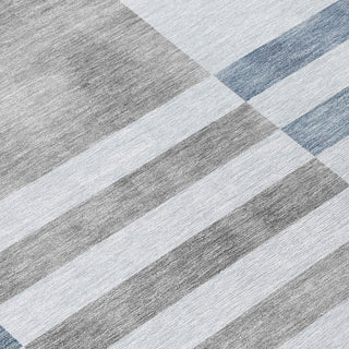 Piper Looms Chantille Geometric ACN2131 Blue Machine Washable Area Rug Swatch Image