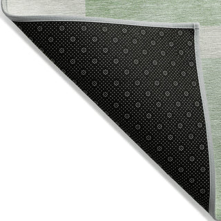 Piper Looms Chantille Geometric ACN2131 Green Machine Washable Area Rug Backing Image