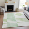 Piper Looms Chantille Geometric ACN2131 Green Machine Washable Area Rug Lifestyle Image Feature