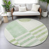Piper Looms Chantille Geometric ACN2131 Green Machine Washable Area Rug Round Lifestyle Image Feature