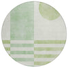 Piper Looms Chantille Geometric ACN2131 Green Machine Washable Area Rug Round Main Image
