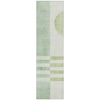 Piper Looms Chantille Geometric ACN2131 Green Machine Washable Area Rug Runner Main Image