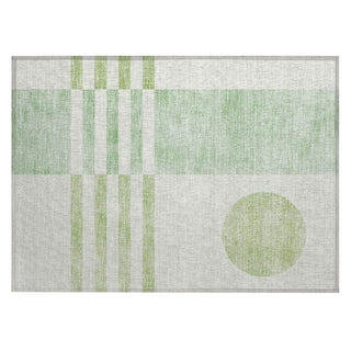 Piper Looms Chantille Geometric ACN2131 Green Machine Washable Area Rug Scatter Main Image
