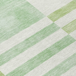 Piper Looms Chantille Geometric ACN2131 Green Machine Washable Area Rug Swatch Image