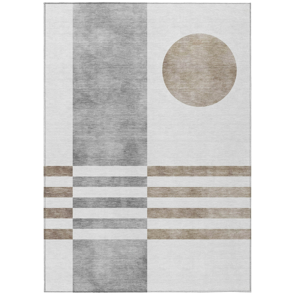 Piper Looms Chantille Geometric ACN2131 Ivory Machine Washable Area Rug main image