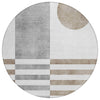 Piper Looms Chantille Geometric ACN2131 Ivory Machine Washable Area Rug Round Main Image