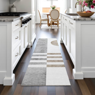 Piper Looms Chantille Geometric ACN2131 Ivory Machine Washable Area Rug Runner Lifestyle Image Feature