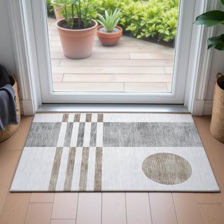 Piper Looms Chantille Geometric ACN2131 Ivory Machine Washable Area Rug Scatter Lifestyle Image Feature