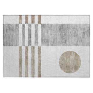 Piper Looms Chantille Geometric ACN2131 Ivory Machine Washable Area Rug Scatter Main Image