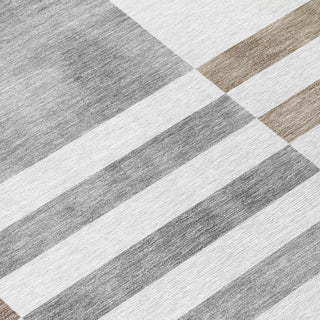 Piper Looms Chantille Geometric ACN2131 Ivory Machine Washable Area Rug Swatch Image