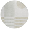 Piper Looms Chantille Geometric ACN2131 Linen Machine Washable Area Rug Round Main Image