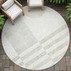 Piper Looms Chantille Geometric ACN2131 Linen Machine Washable Area Rug Round Outdoor Lifestyle Image Feature