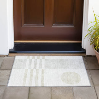 Piper Looms Chantille Geometric ACN2131 Linen Machine Washable Area Rug Scatter Outdoor Lifestyle Image Feature