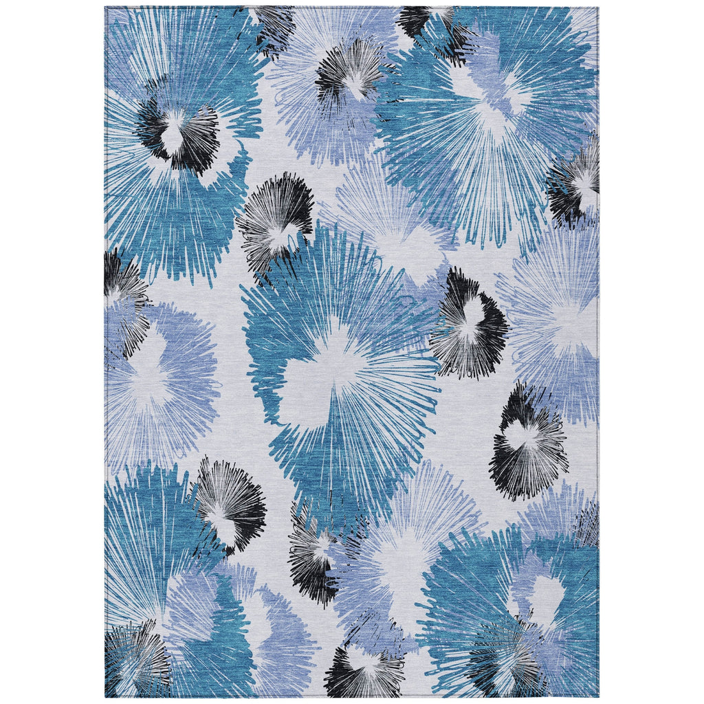 Piper Looms Chantille Floral ACN2132 Blue Machine Washable Area Rug main image