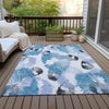 Piper Looms Chantille Floral ACN2132 Blue Machine Washable Area Rug Outdoor Lifestyle Image Feature