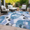 Piper Looms Chantille Floral ACN2132 Blue Machine Washable Area Rug Outdoor Lifestyle Image Feature