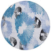 Piper Looms Chantille Floral ACN2132 Blue Machine Washable Area Rug Round Main Image