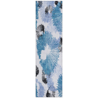 Piper Looms Chantille Floral ACN2132 Blue Machine Washable Area Rug Runner Main Image