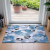 Piper Looms Chantille Floral ACN2132 Blue Machine Washable Area Rug Scatter Lifestyle Image Feature