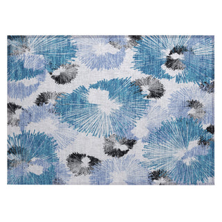 Piper Looms Chantille Floral ACN2132 Blue Machine Washable Area Rug Scatter Main Image
