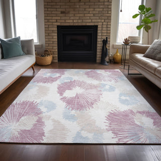 Piper Looms Chantille Floral ACN2132 Blush Machine Washable Area Rug Lifestyle Image Feature