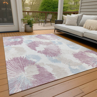 Piper Looms Chantille Floral ACN2132 Blush Machine Washable Area Rug Outdoor Lifestyle Image Feature