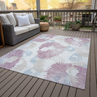 Piper Looms Chantille Floral ACN2132 Blush Machine Washable Area Rug Outdoor Lifestyle Image Feature
