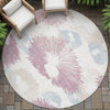Piper Looms Chantille Floral ACN2132 Blush Machine Washable Area Rug Round Outdoor Lifestyle Image Feature
