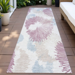 Piper Looms Chantille Floral ACN2132 Blush Machine Washable Area Rug Runner Outdoor Lifestyle Image Feature