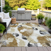 Piper Looms Chantille Floral ACN2132 Chocolate Machine Washable Area Rug Outdoor Lifestyle Image Feature