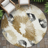 Piper Looms Chantille Floral ACN2132 Chocolate Machine Washable Area Rug Round Outdoor Lifestyle Image Feature
