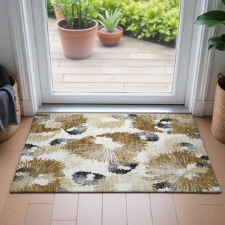 Piper Looms Chantille Floral ACN2132 Chocolate Machine Washable Area Rug Scatter Lifestyle Image Feature
