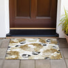Piper Looms Chantille Floral ACN2132 Chocolate Machine Washable Area Rug Scatter Outdoor Lifestyle Image Feature