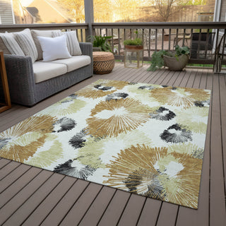 Piper Looms Chantille Floral ACN2132 Copper Machine Washable Area Rug Outdoor Lifestyle Image Feature