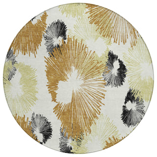 Piper Looms Chantille Floral ACN2132 Copper Machine Washable Area Rug Round Main Image